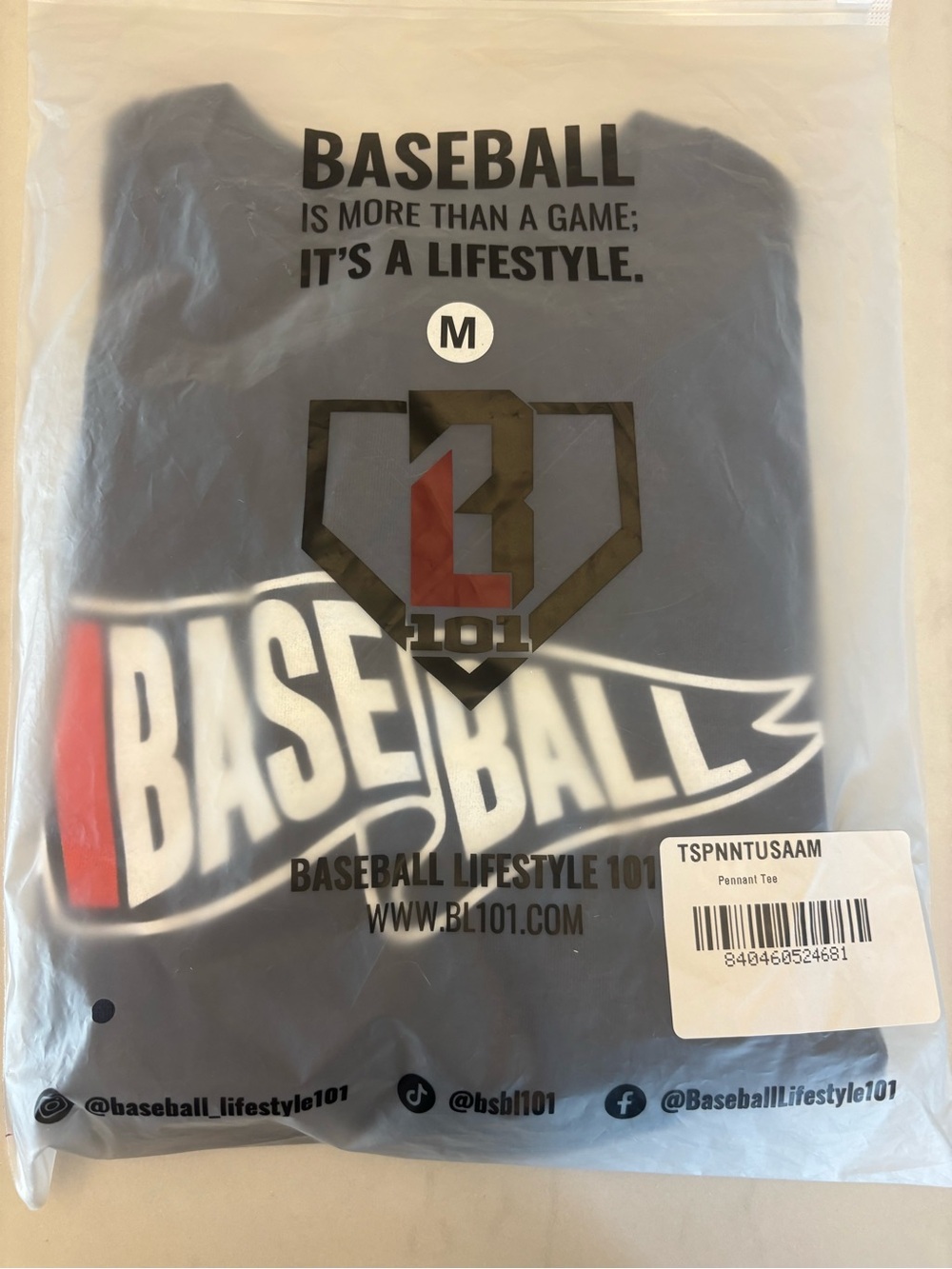 Baseball Lifestyle 101 Men’s Navy Pennant Short Sleeve Tee